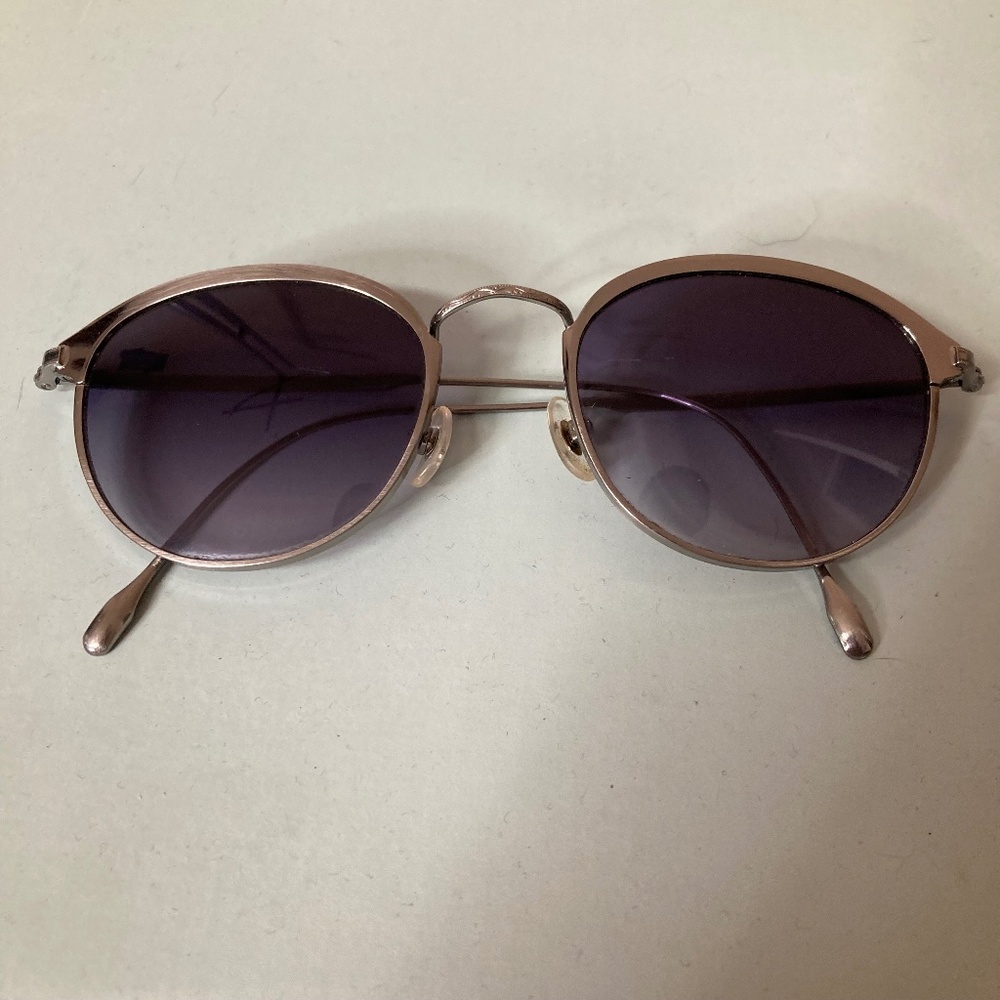 Sama Titanium Sunglasses Silvertone Frame Round Lenses Grey Excellent Condition